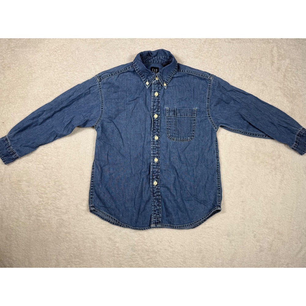 GAP Denim‎ Button Down Shirt Mens Small Blue Classic Long Sleeve Workwear
